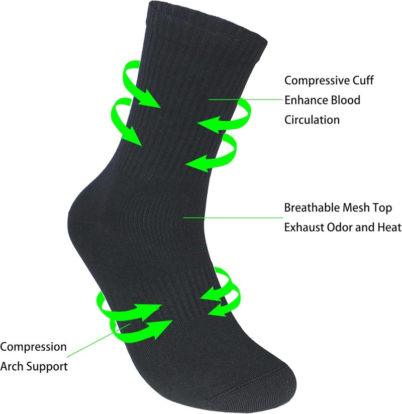 WindCrosser Womens Anti Stink Odor Resistant Seamless Cotton Moisture Wicking Crew Dress Socks, Size 6-10 - Image 2